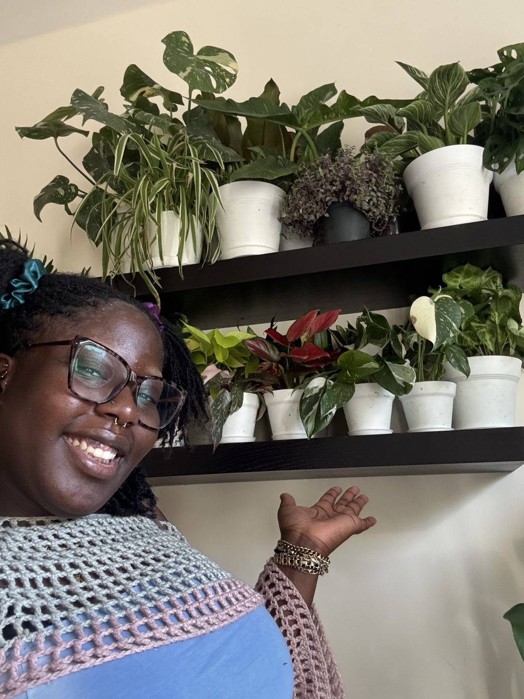 Osayi with her plants